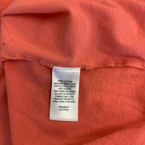 Caslon Peplum Shirt Womens XS Extra Small Salmon Pink Mid Sleeve Flowy Stretch - Picture 7 of 10